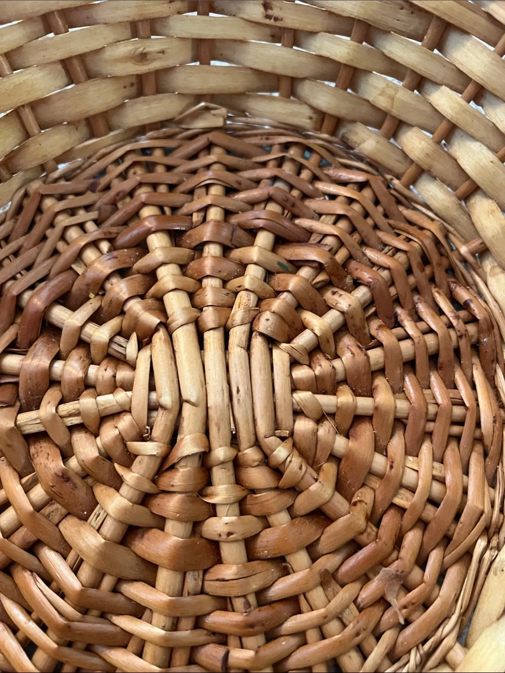 Wicker Round Decorative Basket - Natural Brown